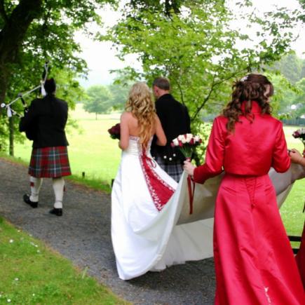 Carrying the bride's train